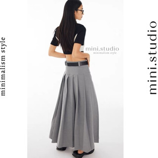  mini.studio- Chân váy dài xếp ly mặc được 2 mặt hot trend douyin unisex- Chân váy xếp ly Y2K dáng dài nữ cá tính 