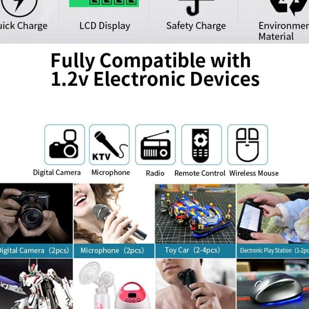 Bộ Sạc Pin Tiểu AA AAA đa năng đèn led báo sạc 4 khe sạc độc lập an toàn