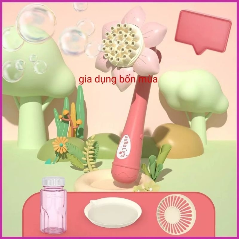 súng bắn bong bóng kèm quạt máy thổi bong hóng hoa hướng dương