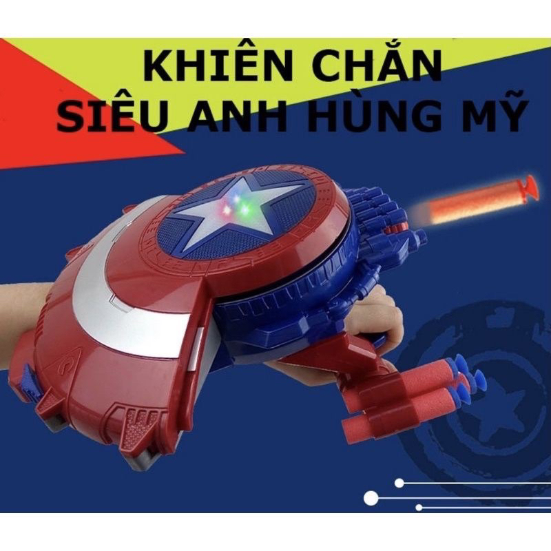 Đồ chơi nhập vai siêu anh hùng, khiên đội trưởng Mỹ Captain America cho bé thoả sức vui chơi, rèn luyện kĩ năng-phản xạ