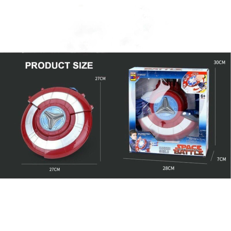 Đồ chơi nhập vai siêu anh hùng, khiên đội trưởng Mỹ Captain America cho bé thoả sức vui chơi, rèn luyện kĩ năng-phản xạ