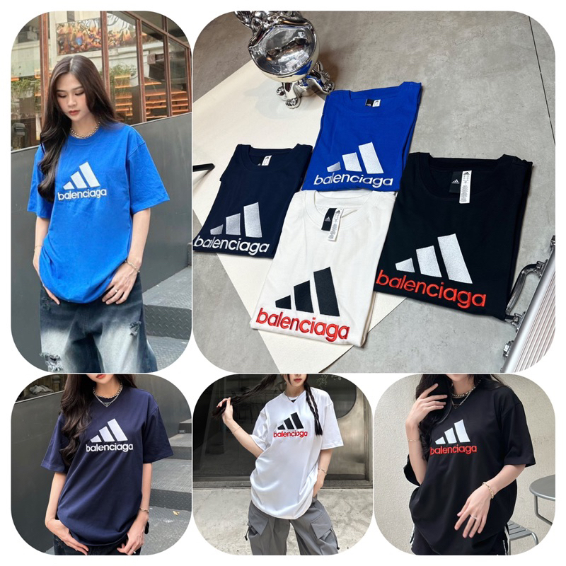 ÁO PHÔNG BA|LENCIAGE x ADI.DASs Form Unisex 4 màu Classic ( Chuẩn hãng - Ảnh thật )