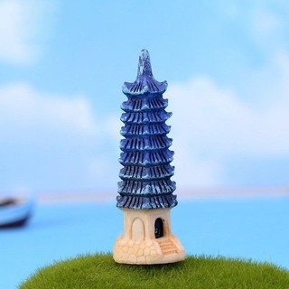 Trang trí tiểu cảnh bể cá mô hình tháp chín tầng