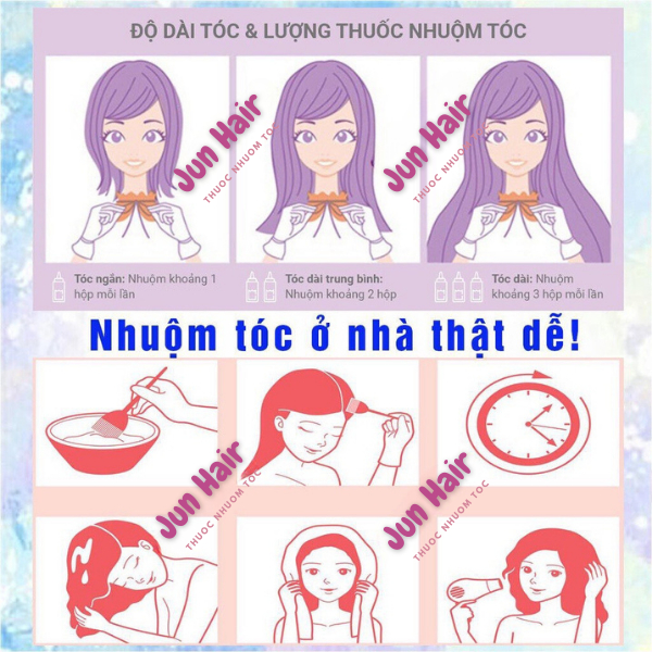 Combo Thuốc Nhuộm Tóc Đỏ Cherry Nhuộm Tại Nhà Không Cần Tẩy (Tặng Kèm Oxi+Găng Tay+HDSD)