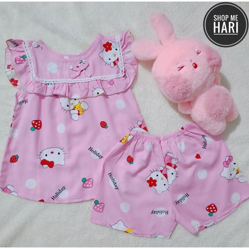 Bộ tole đùi bèo vuông bé gái