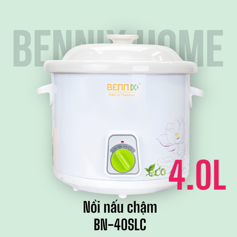 Nồi nấu chậm, nấu cháo ăn dặm, kho cá Bennix BN-40SLC, dung tích 4l dùng cho gia đình và cho trẻ nhỏ