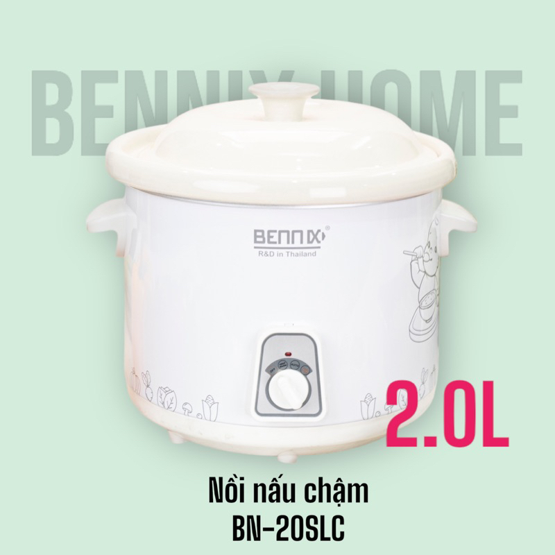 Nồi nấu cháo chậm Bennix BN-20SLC, hầm thịt, ninh xương v.v... - Bảo hành chính hãng