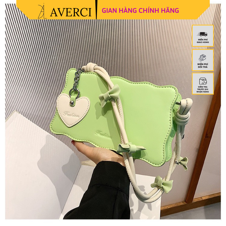 Túi đeo chéo, túi xách nữ AVERCI kiểu dáng bánh quy kèm dây đeo kẹp nách AVC313558