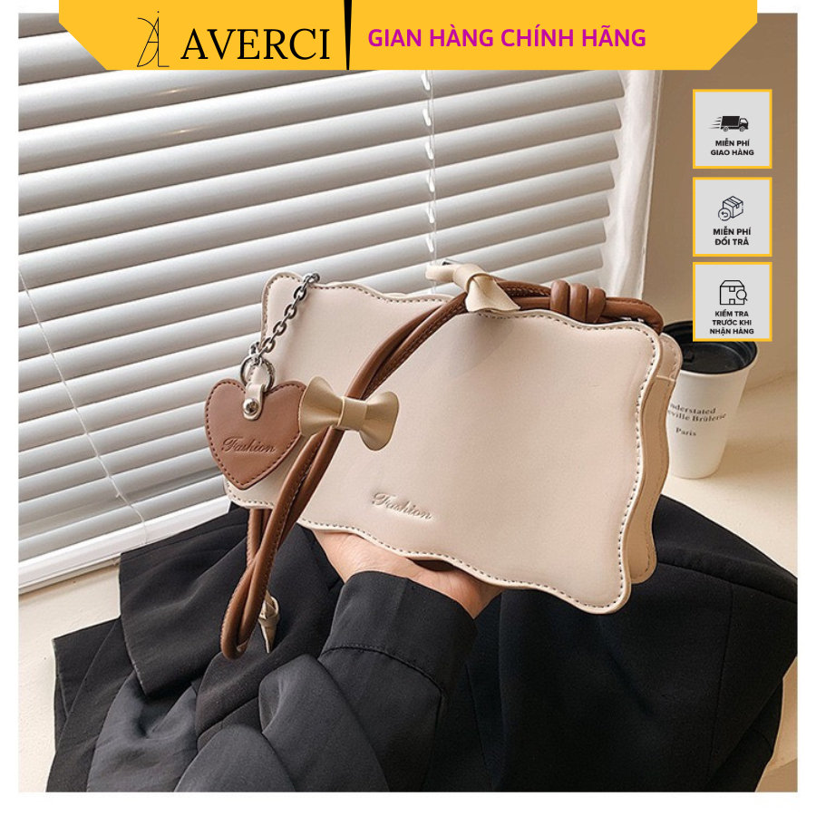 Túi đeo chéo, túi xách nữ AVERCI kiểu dáng bánh quy kèm dây đeo kẹp nách AVC313558