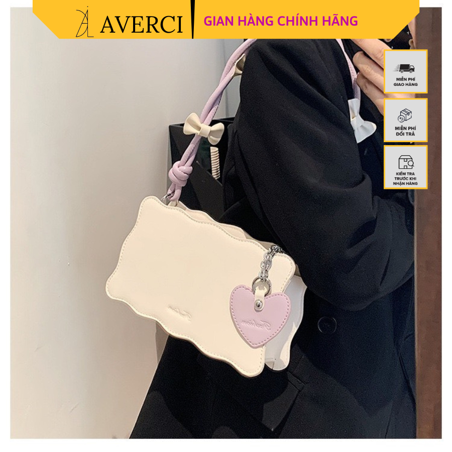 Túi đeo chéo, túi xách nữ AVERCI kiểu dáng bánh quy kèm dây đeo kẹp nách AVC313558