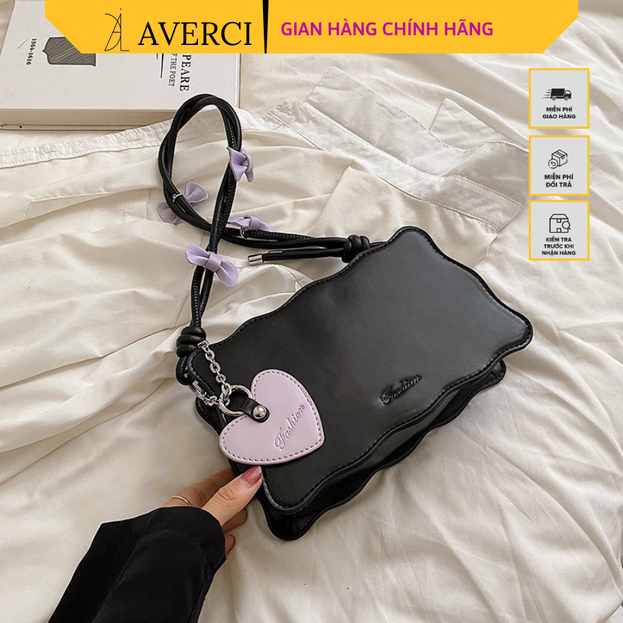 Túi đeo chéo, túi xách nữ AVERCI kiểu dáng bánh quy kèm dây đeo kẹp nách AVC313558