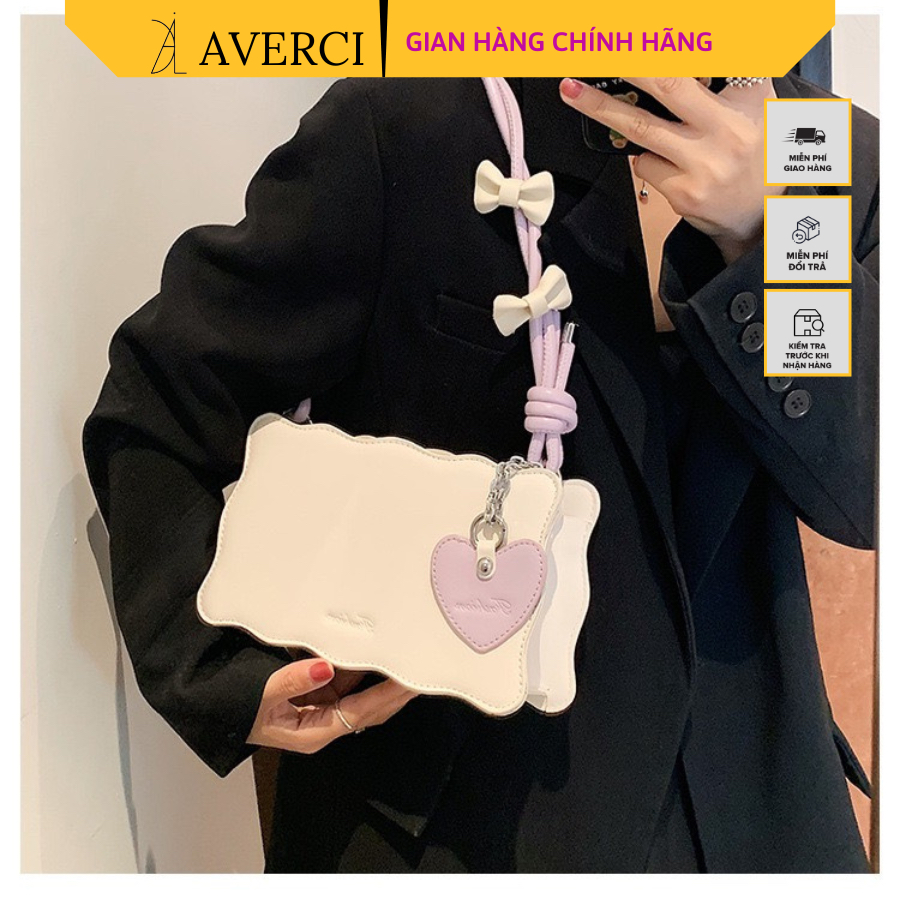 Túi đeo chéo, túi xách nữ AVERCI kiểu dáng bánh quy kèm dây đeo kẹp nách AVC313558