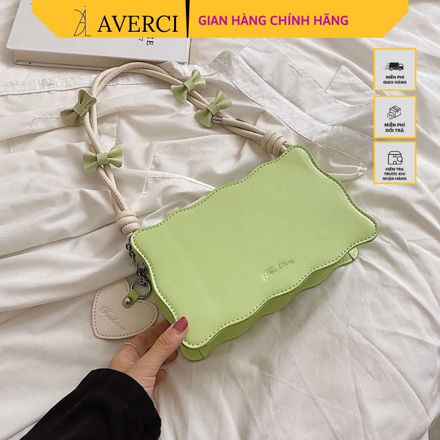 Túi đeo chéo, túi xách nữ AVERCI kiểu dáng bánh quy kèm dây đeo kẹp nách AVC313558