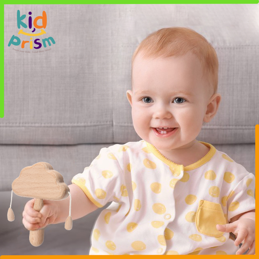 Bộ đồ chơi Xúc Xắc Gặm Nướu Montessori 4 món bằng gỗ an toàn cho trẻ sơ sinh - Giáo cụ Montessori