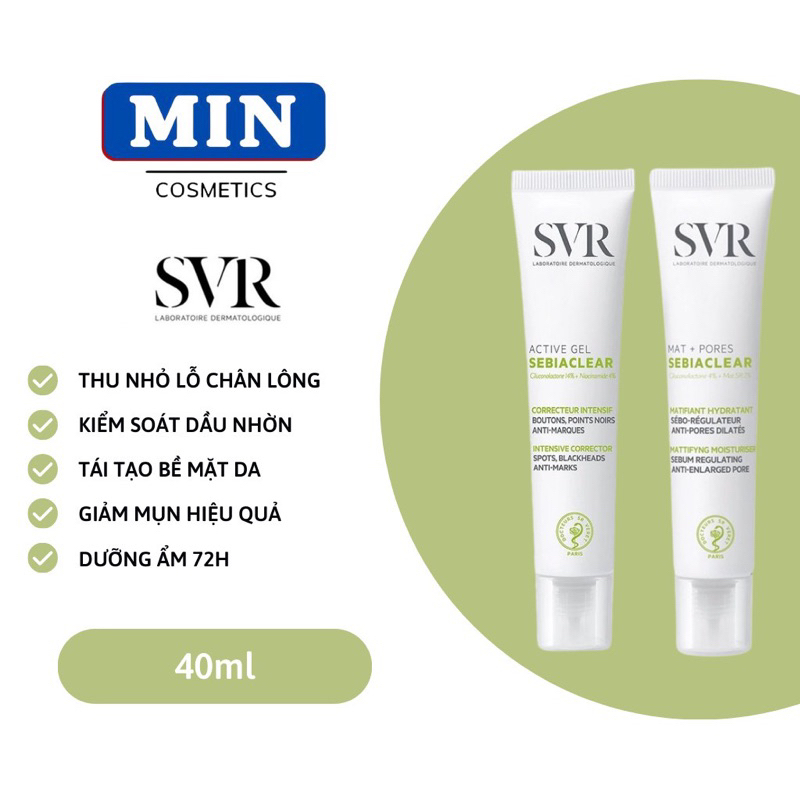 Kem dưỡng kiềm dầu và thu nhỏ lỗ chân lông SzVR Sebiaclear Mat Pores 40ml