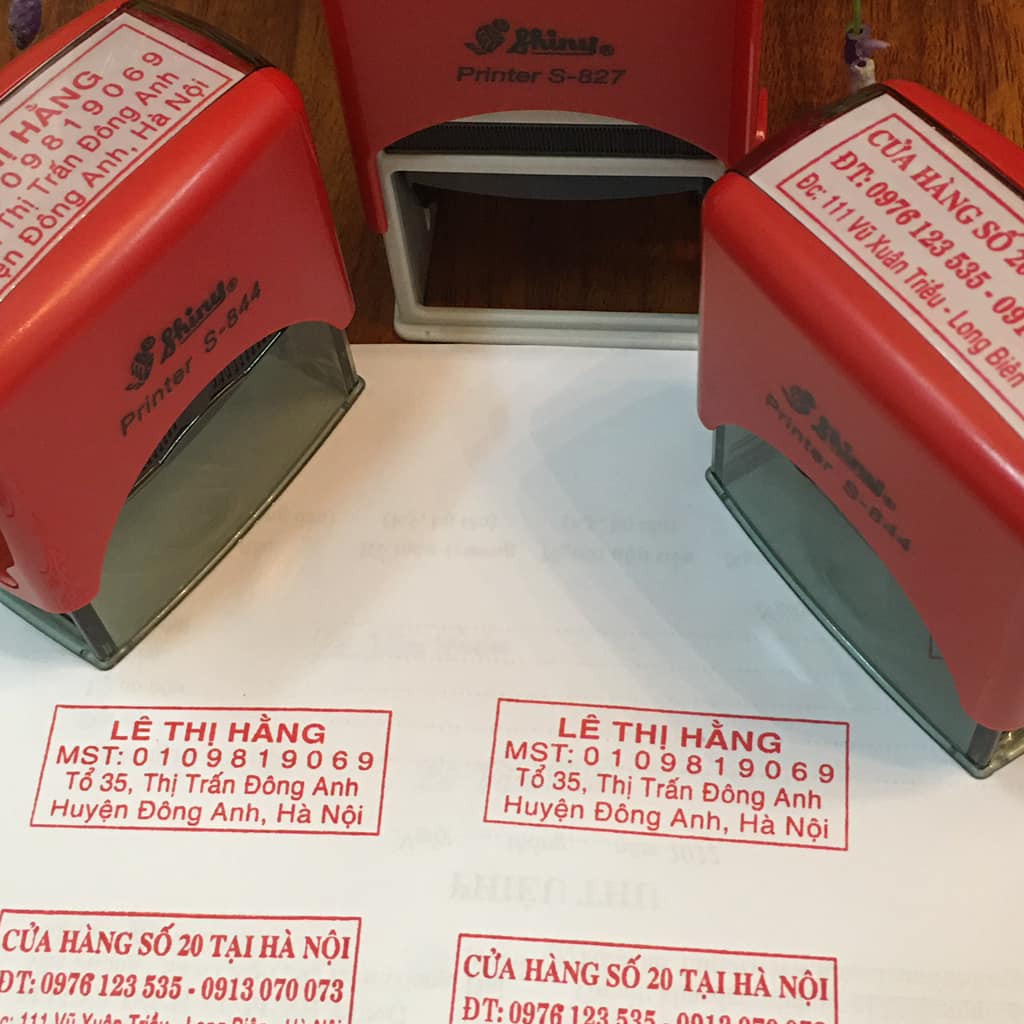 Khắc con dấu theo yêu cầu liên mực 4 dòng , khắc dấu theo yêu cầu giá rẻ