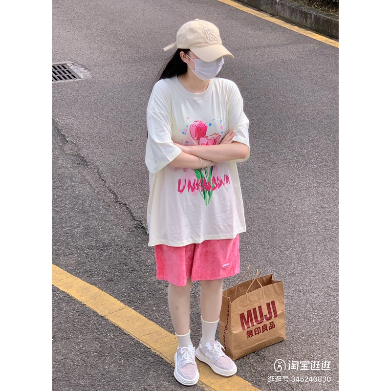 Áo phông cotton tay lỡ HOA 🌷"UNK" ulzang siêu xinh | BigBuy360 - bigbuy360.vn