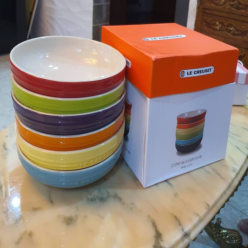 Le Creuset Hộp đĩa Sâu lòng 6 cái 8"  800ml 27oz Coffet de 6 plats ronds