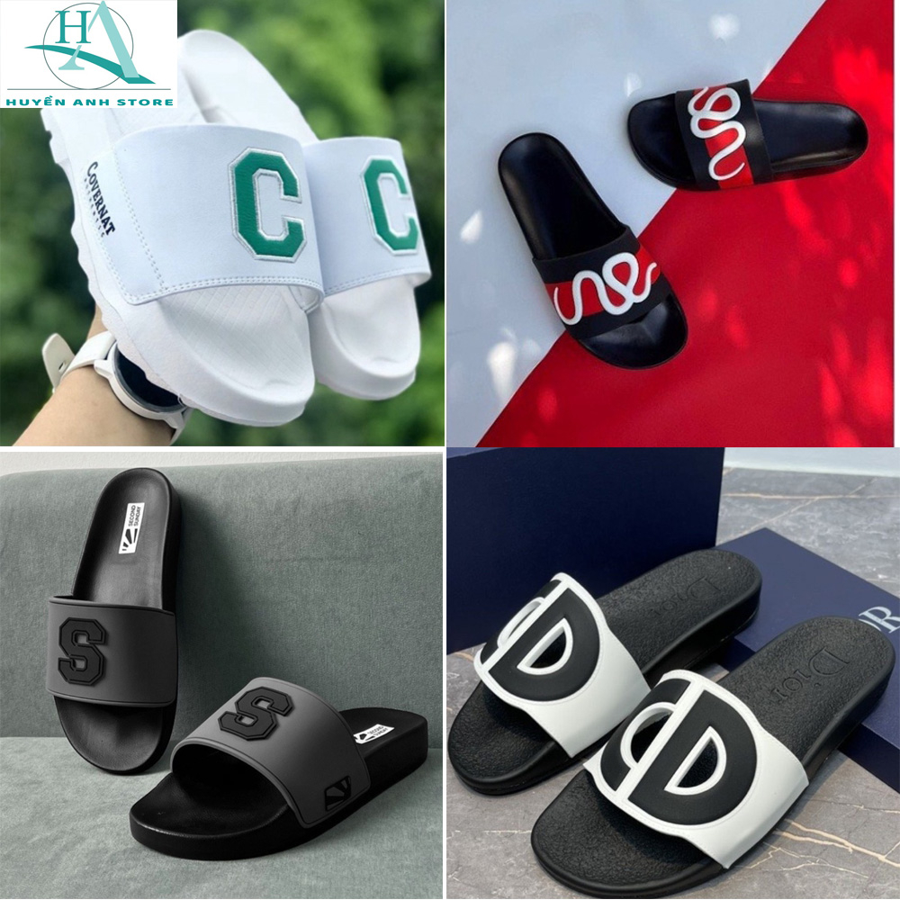 Dép Quai Ngang Nam Nữ, Dép Chữ C, Dép Convernate độn đế nhiều màu chữ thêu nổi đủ size SHOP 1989