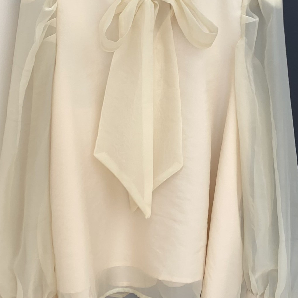 (55KG.LINH - HÀNG SẴN) Áo sơ mi form babydoll, áo ren tay lỡ cổ thuyền cách điệu - Áo ren vải xô Hàn phối ren cổ