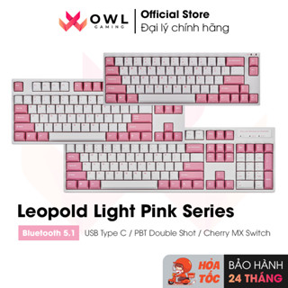 Bàn phím cơ Leopold FC660M / FC750R / FC900R Bluetooth PD Light Pink (Hàng chính hãng)