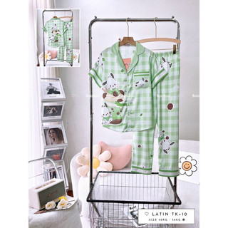 Đồ Bộ Pijama Lụa Tay Ngắn Quần Dài Freesize