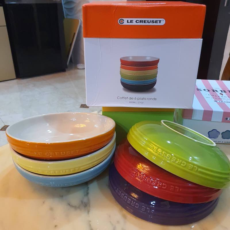 Le Creuset Hộp đĩa Sâu lòng 6 cái 8"  800ml 27oz Coffet de 6 plats ronds