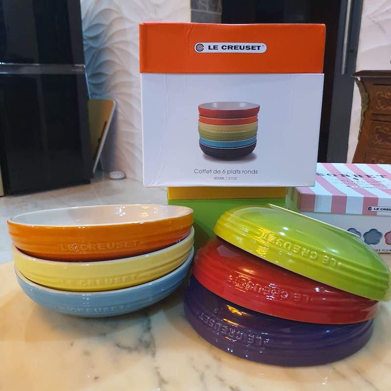 Le Creuset Hộp đĩa Sâu lòng 6 cái 8"  800ml 27oz Coffet de 6 plats ronds