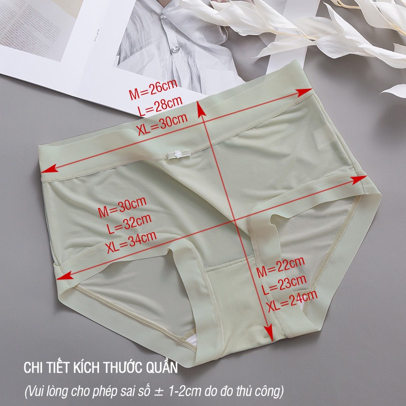 Quần Lót Nữ Lụa Băng Mềm Mịn, Quần Chip Nữ Siêu Co Dãn Thoáng Mát