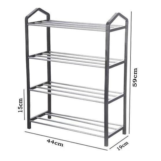 Kệ Để Giày Dép 4 Tầng Chất Liệu Thép Không Gỉ Chắc Chắn, Mẫu Mã Tinh Tế, Giúp Bảo Quản Giày Và Tô Điểm Cho Căn Phòng