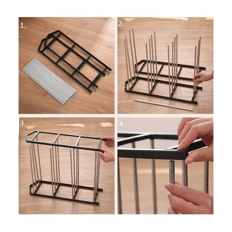 Kệ Để Giày Dép 4 Tầng Chất Liệu Thép Không Gỉ Chắc Chắn, Mẫu Mã Tinh Tế, Giúp Bảo Quản Giày Và Tô Điểm Cho Căn Phòng