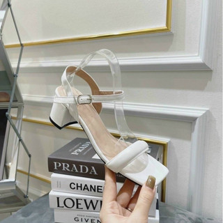 Giày sandal G2P nữ quai ngang mảnh phồng gót vuông đế 5p
