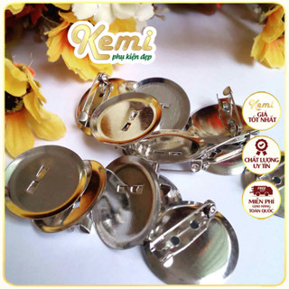 Combo 100 ghim đế cài có sẵn kim băng 20mm gắn tag, nơ, hoa lụa, trang sức - phụ kiện thiết kế, thời trang váy áo đầm