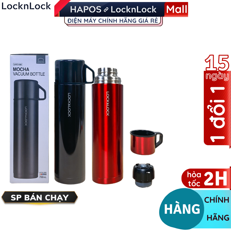 Bình giữ nhiệt LocknLock 750ml thép không gỉ phủ đồng, giữ nóng lạnh lâu, LHC1438 - CheapMall