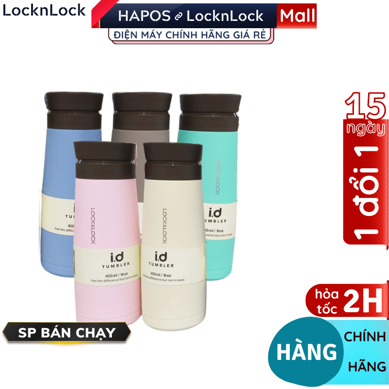 Bình giữ nhiệt LocknLock 450ml bằng thép không gỉ phủ đồng giữ nóng lạnh lâu I.D Tumbler LHC4230 - CheapMall