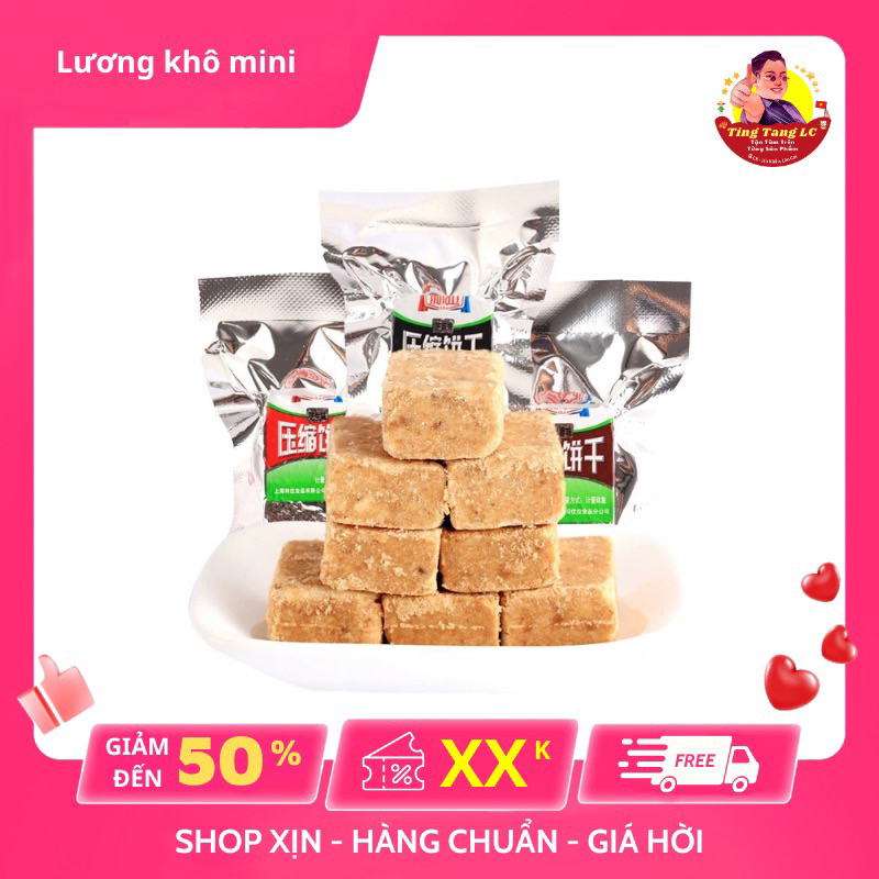 Lương khô quân đội, loại MINI, 01 bịch 0,5kg, có 03 vị, sẵn hàng tại TingTang Shop, tingtanglc