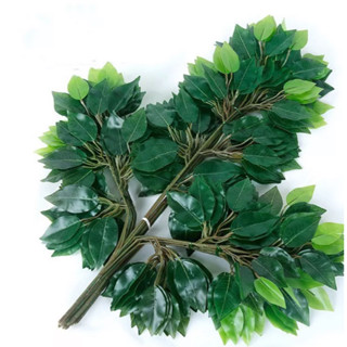[Hàng loại 1] Combo 12 cành lá si xanh làm cây giả, trang trí nhà cửa decor không gian sự kiện