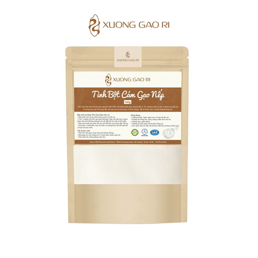 Tinh Bột Cám Gạo Nếp 100gram Tẩy da chết Dưỡng Sáng Da Xưởng Gạo Ri