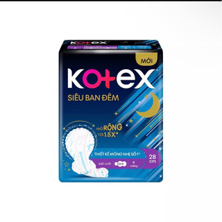 Băng vệ sinh Kotex siêu ban đêm siêu mỏng cánh 28cm