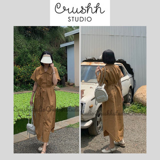 [HÀNG THIẾT KẾ - ẢNH CHÍNH CHỦ] RONA DRESS - Đầm sơ mi chất gân xước cột eo. CRUSHH STUDIO
