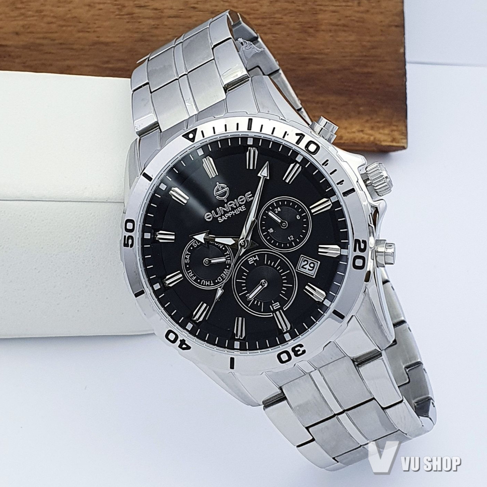 Đồng hồ nam SUNRISE DM760SWA Dual time Chính hãng