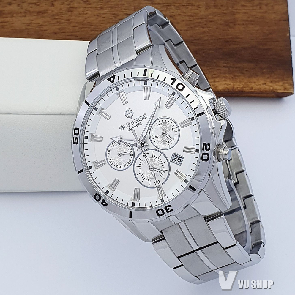 Đồng hồ nam SUNRISE DM760SWA Dual time Chính hãng