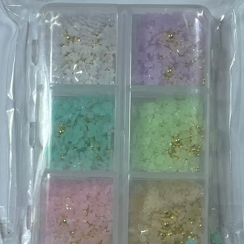 Khay hoa nhí hoa sứ mix bi 6 màu gắn móng cực xinh và bắt mắt – Hoa sứ nhí mix bi 6 màu cực đẹp - 2 loại