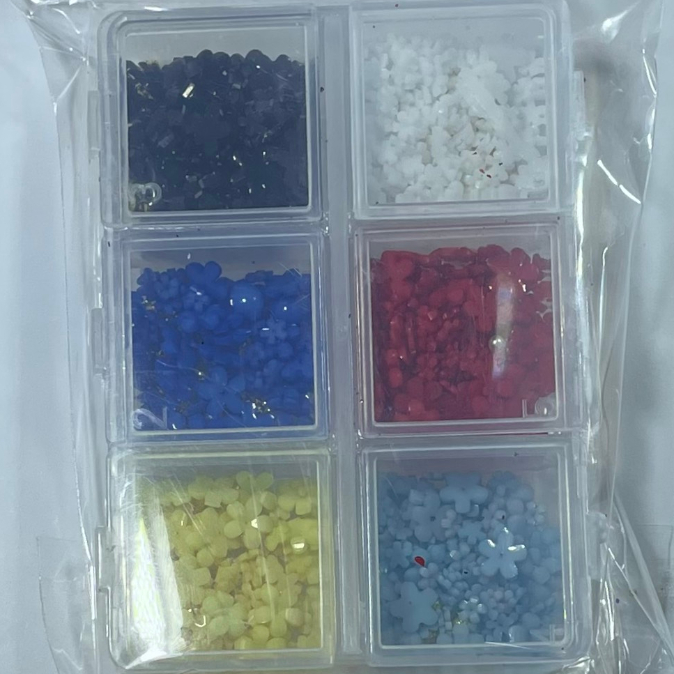 Khay hoa nhí hoa sứ mix bi 6 màu gắn móng cực xinh và bắt mắt – Hoa sứ nhí mix bi 6 màu cực đẹp - 2 loại