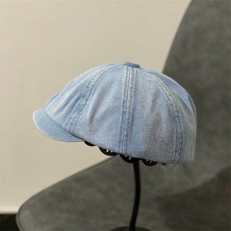 Nón nồi beret denim nam nữ Mũ beret nồi cổ điển phong cách Retro Nam nữ Unisex Ulzzang Thời trang