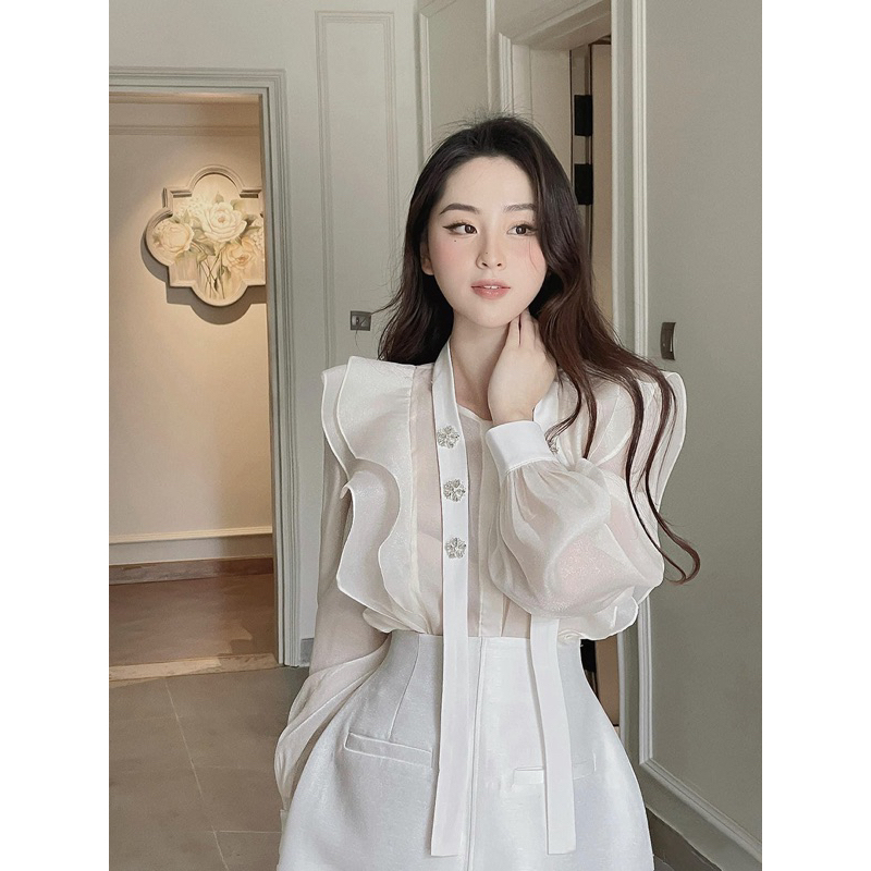 madebyChloé - Áo sơ mi bèo phối dây đá CANDY SHIRT - Thiết kế cao cấp