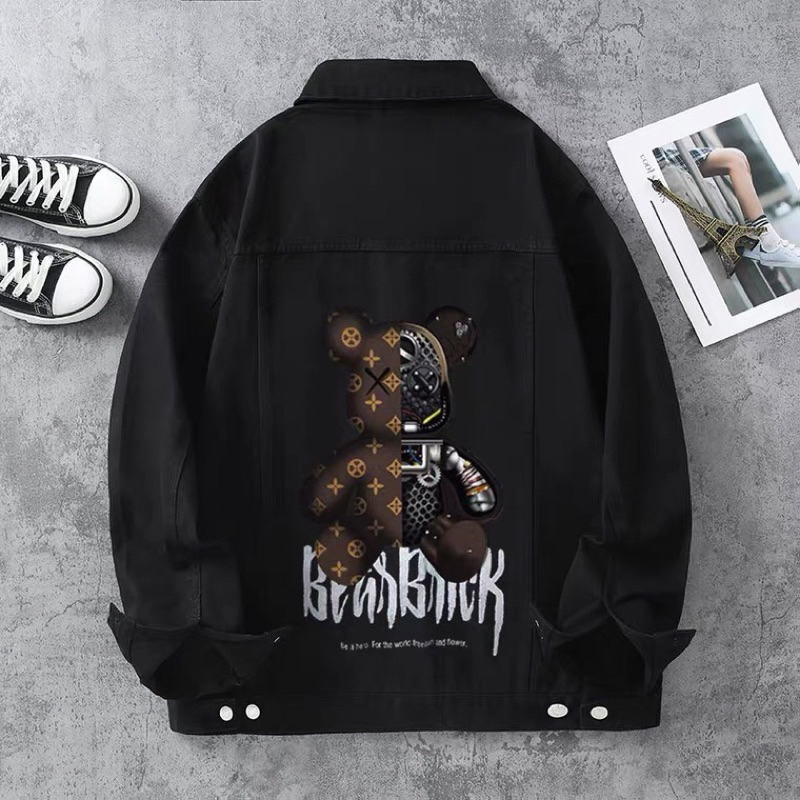 Áo khoác jeans đen Stitchohana nam nữ sumisu shop