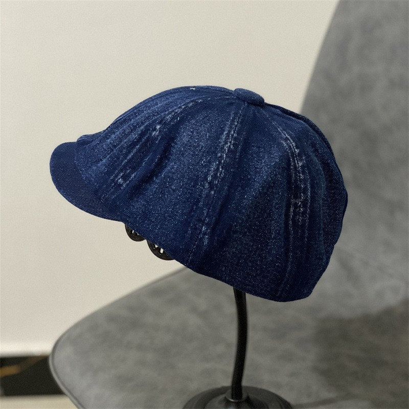 Nón nồi beret denim nam nữ Mũ beret nồi cổ điển phong cách Retro Nam nữ Unisex Ulzzang Thời trang