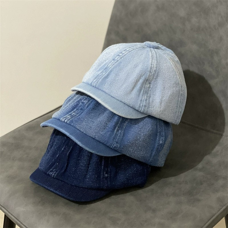 Nón nồi beret denim nam nữ Mũ beret nồi cổ điển phong cách Retro Nam nữ Unisex Ulzzang Thời trang