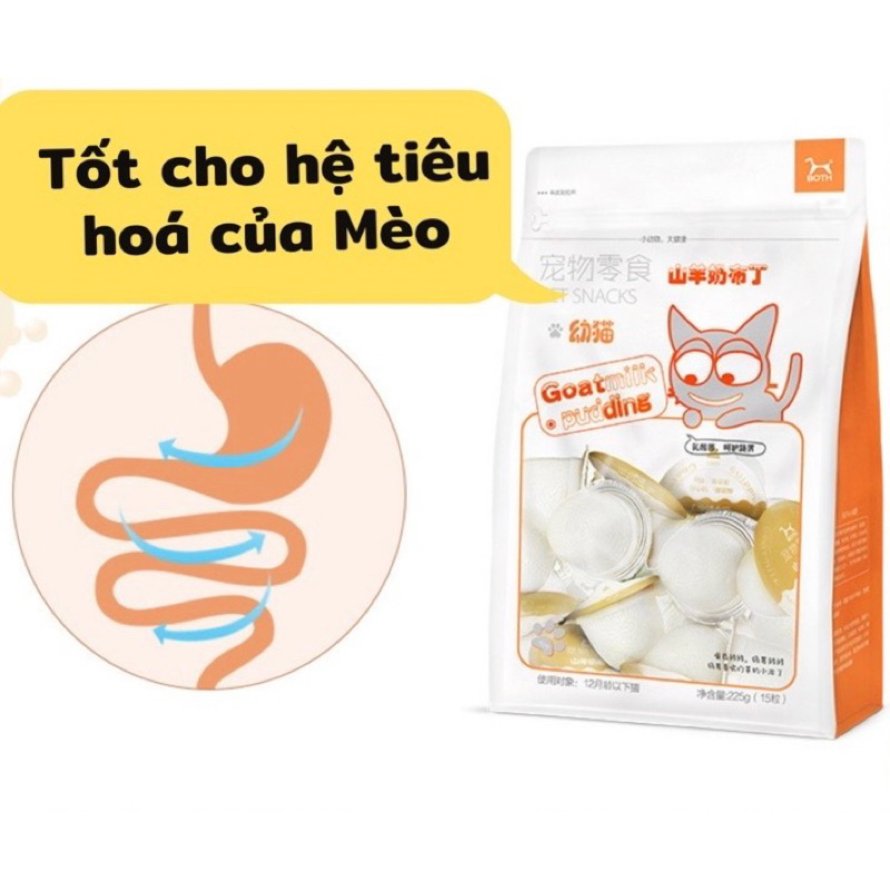 Viên lẻ Pudding sữa dê BOTH cho mèo bổ sung canxi và khoáng chất cho mèo